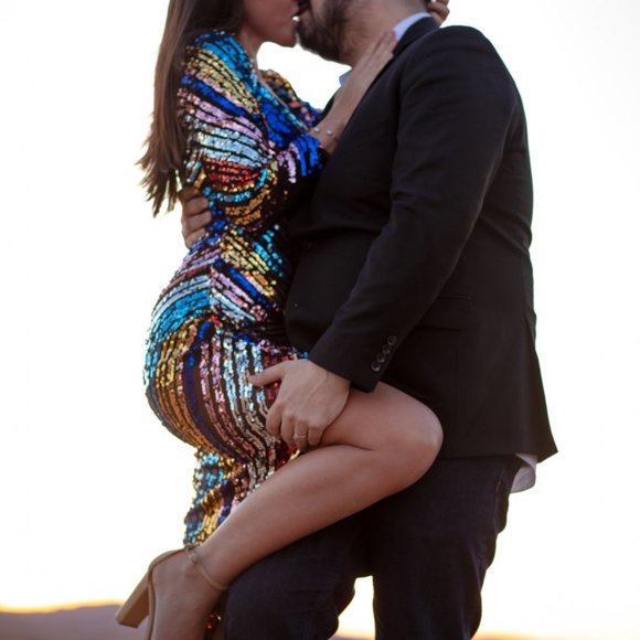 Glowing Dream Sequin Mini Dress asymmetrical SM - Picture 11 of 13